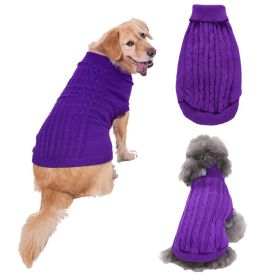 Dog Sweater Warm Pet Sweater Dog Sweaters for Small Dogs Medium Dogs Large Dogs Cute Knitted Classic Clothes Coat for Dog Puppy - XX-Large - PURPLE