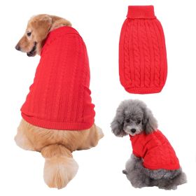 Dog Sweater Warm Pet Sweater Dog Sweaters for Small Dogs Medium Dogs Large Dogs Cute Knitted Classic Clothes Coat for Dog Puppy - Large - RED
