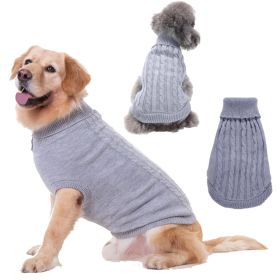 Dog Sweater Warm Pet Sweater Dog Sweaters for Small Dogs Medium Dogs Large Dogs Cute Knitted Classic Clothes Coat for Dog Puppy - X-Small - GREY