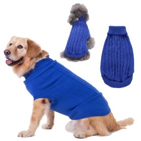 Dog Sweater Warm Pet Sweater Dog Sweaters for Small Dogs Medium Dogs Large Dogs Cute Knitted Classic Clothes Coat for Dog Puppy - XX-Large - ROYAL BLU