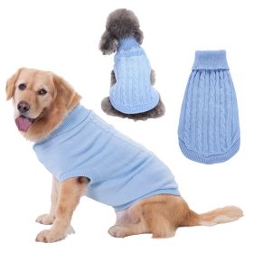Dog Sweater Warm Pet Sweater Dog Sweaters for Small Dogs Medium Dogs Large Dogs Cute Knitted Classic Clothes Coat for Dog Puppy - Small - LIGHT BLUE