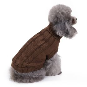 Dog Sweater Warm Pet Sweater Dog Sweaters for Small Dogs Medium Dogs Large Dogs Cute Knitted Classic Clothes Coat for Dog Puppy - Large - BROWN