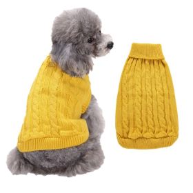 Dog Sweater Warm Pet Sweater Dog Sweaters for Small Dogs Medium Dogs Large Dogs Cute Knitted Classic Clothes Coat for Dog Puppy - 3X-Large - YELLOW