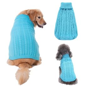 Dog Sweater Warm Pet Sweater Dog Sweaters for Small Dogs Medium Dogs Large Dogs Cute Knitted Classic Clothes Coat for Dog Puppy - XX-Large - BLUE