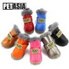 Winter Pet Dog Shoes Warm Snow Boots Waterproof Fur 4Pcs/Set Small Dogs Cotton Non Slip XS For ChiHuaHua Pug Pet Product PETASIA - Navy blue - S (2)