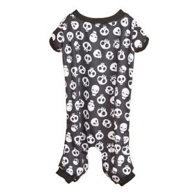 Pet Dog Halloween Cosplay Skeleton Pattern Four-Legged Costume - Black and whiteM