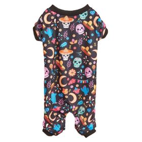 Pet Dog Halloween Cosplay Skeleton Pattern Four-Legged Costume - ColorL