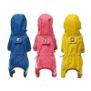 Small dog raincoat; body full surrounding; waterproof poncho pet clothes; with tow holes in the back - turmeric - L (recommended weight 6-9 jin)