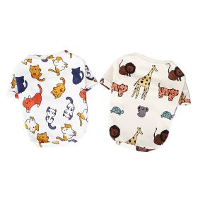 Dog Shirts Little Pets Clothing Cartoon Printed T-Shirt for Puppy and Cats  - Cat - M