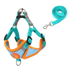 Small Dog Harness Puppy Harness and Leash Set with Reflective Strip for Small Dog Breeds - Blue - XS