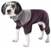 Pet Life Active 'Embarker' Heathered Performance 4-Way Stretch Two-Toned Full Body Warm Up - Brown - Small
