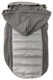 Pet Life 'Apex' Lightweight Hybrid 4-Season Stretch and Quick-Dry Dog Coat w/ Pop out Hood - Grey - Large