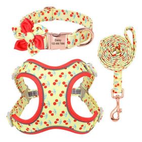 Custom Printed Dog Collar Leash Set Personalized Pet Dog Collar - S - Red