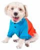 Pet Life Active 'Barko Pawlo' Relax-Stretch Wick-Proof Performance Dog Polo T-Shirt - Blue - X-Small