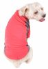 Pet Life Active 'Barko Pawlo' Relax-Stretch Wick-Proof Performance Dog Polo T-Shirt - Red - X-Small