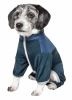 Pet Life Active 'Embarker' Heathered Performance 4-Way Stretch Two-Toned Full Body Warm Up - Teal - X-Small
