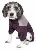 Pet Life Active 'Embarker' Heathered Performance 4-Way Stretch Two-Toned Full Body Warm Up - Brown - X-Small