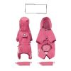 Small dog raincoat; body full surrounding; waterproof poncho pet clothes; with tow holes in the back - Rose red - L (recommended weight 6-9 jin)