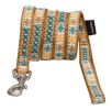 Touchdog 'Caliber' Designer Embroidered Fashion Pet Dog Leash And Harness Combination - Brown Pattern - Small