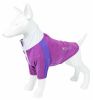Pet Life Active 'Chewitt Wagassy' 4-Way Stretch Performance Long Sleeve Dog T-Shirt - Purple - Small
