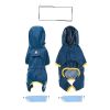 Small dog raincoat; body full surrounding; waterproof poncho pet clothes; with tow holes in the back - Lake blue - 2XL (recommended weight is 11-15kg)