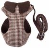 Pet Life Luxe 'Houndsome' 2-In-1 Mesh Reversible Plaided Collared Adjustable Dog Harness-Leash - Small