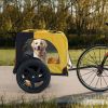 Yellow Outdoor Heavy Duty Foldable Utility Pet Stroller Dog Carriers Bicycle Trailer - as Pic