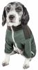 Pet Life Active 'Embarker' Heathered Performance 4-Way Stretch Two-Toned Full Body Warm Up - Green - Small
