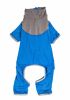 Pet Life Active 'Embarker' Heathered Performance 4-Way Stretch Two-Toned Full Body Warm Up - Blue - Large