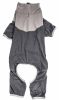 Pet Life Active 'Embarker' Heathered Performance 4-Way Stretch Two-Toned Full Body Warm Up - Black - X-Small