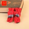 Anti-slip Pet Dog shoes Waterproof boots shoes puppy cat socks boots dog shoes - Red - 7