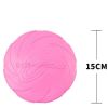 Pet UFO Toys New Small Medium Large Dog Flying Discs Trainning Interactive Toy Puppy Rubber Fetch Flying Disc 15CM - Pink