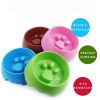 Pet Supplies Dogs Cats Cute Anti-choke Bowl Slow Food Bowl Thickened Plastic Bowl Pet Single Bowl Obesity Prevention Puzzle Bowl - Green