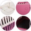 Plastic Cat & Dog Carrier Cage with Chrome Door Portable Pet Box Airline Approved, Medium, Blue/Red - KM0078-Red