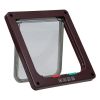 4 Way Pet Cat Puppy Dog Magnetic Lock Lockable Safe Flap Door Gate Frame S M L XL - S - Browm