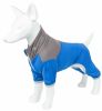 Pet Life Active 'Embarker' Heathered Performance 4-Way Stretch Two-Toned Full Body Warm Up - Blue - Large