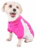 Pet Life Active 'Barko Pawlo' Relax-Stretch Wick-Proof Performance Dog Polo T-Shirt - Pink - X-Small