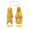 Small dog raincoat; body full surrounding; waterproof poncho pet clothes; with tow holes in the back - turmeric - L (recommended weight 6-9 jin)