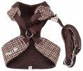 Pet Life Luxe 'Houndsome' 2-In-1 Mesh Reversible Plaided Collared Adjustable Dog Harness-Leash - Medium