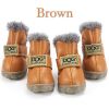 Winter Pet Dog Shoes Warm Snow Boots Waterproof Fur 4Pcs/Set Small Dogs Cotton Non Slip XS For ChiHuaHua Pug Pet Product PETASIA - Brown - L (4)