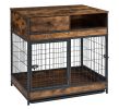 Furniture Dog Cage Crate with Double Doors ,Rustic Brown,31.5"WX22.64"DX30.59"H - as Pic