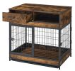 Furniture Dog Cage Crate with Double Doors ,Rustic Brown,31.5"WX22.64"DX30.59"H - as Pic